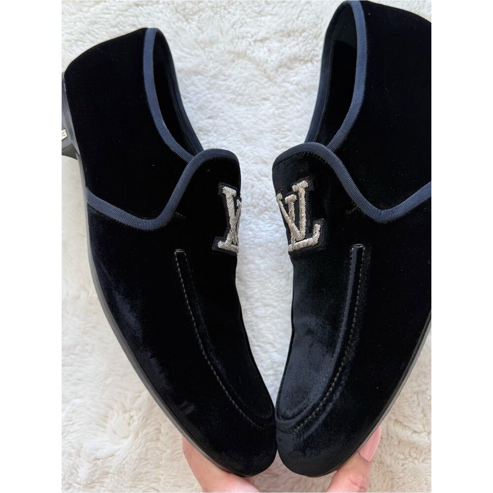 Louis Vuitton LV Monogram velvet loafers size 10 US Authentic - Picture 7 of 11
